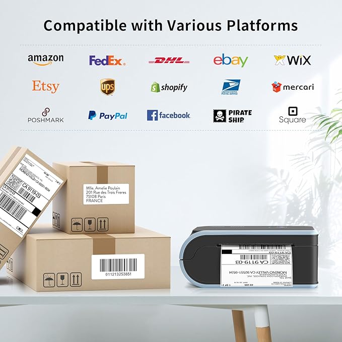 JADENS C10 Bluetooth Thermal Shipping Label Printer