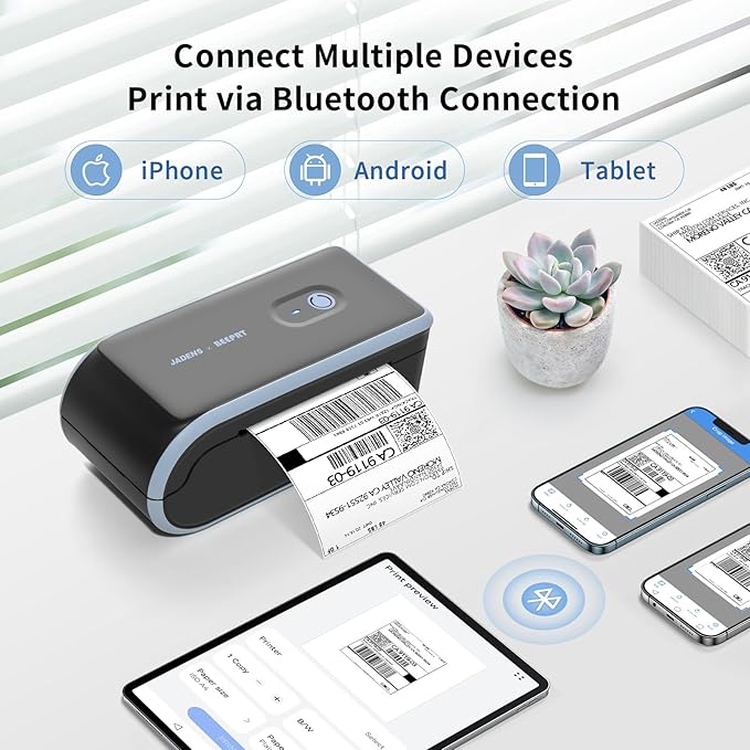 JADENS C10 Bluetooth Thermal Shipping Label Printer