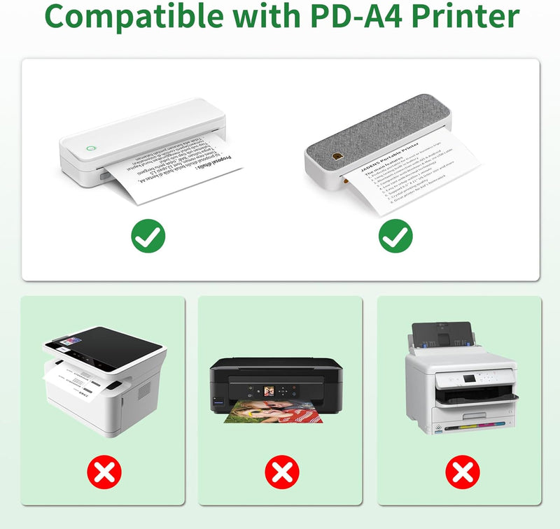 JADENS 8.5''x11'' US Letter Size Quick-Dry Thermal Printer Paper