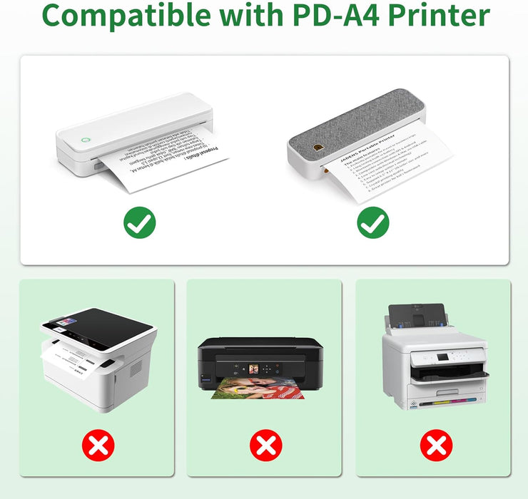 JADENS 8.5''x11'' US Letter Size Quick-Dry Thermal Printer Paper
