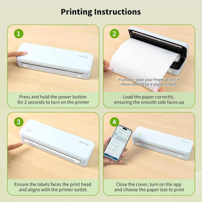 JADENS 8.5''x11'' US Letter Size Quick-Dry Thermal Printer Paper