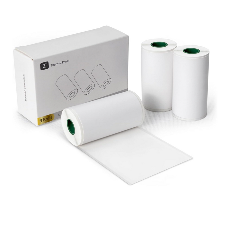JADENS 2inch Thermal Printing Roll Paper White 3 Rolls For JD-21