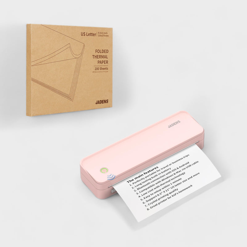 Letter Size Print Printer PDA4 Pink With Box Thermal Labels