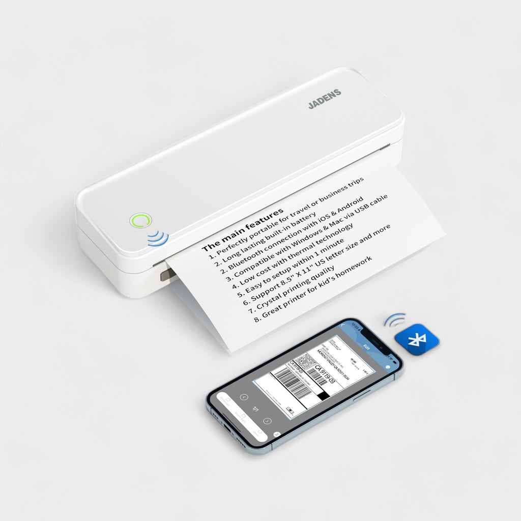 PD A4 Bluetooth Thermal Portable Printer Support US Letter A4 Paper