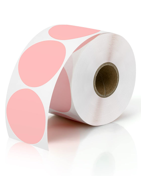 Pinl Sticker Label JADENS 2inch Self-Adhesive Label Circle Sticker Label Pink Color