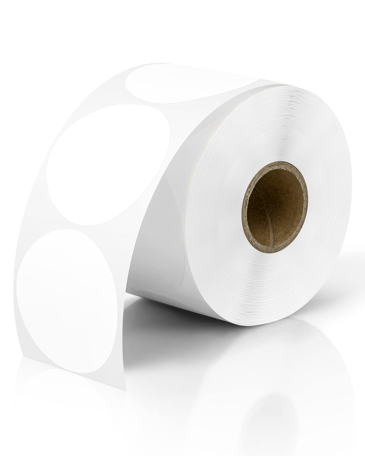 JADENS 2inch Self-Adhesive Label Circle Sticker Label White Color
