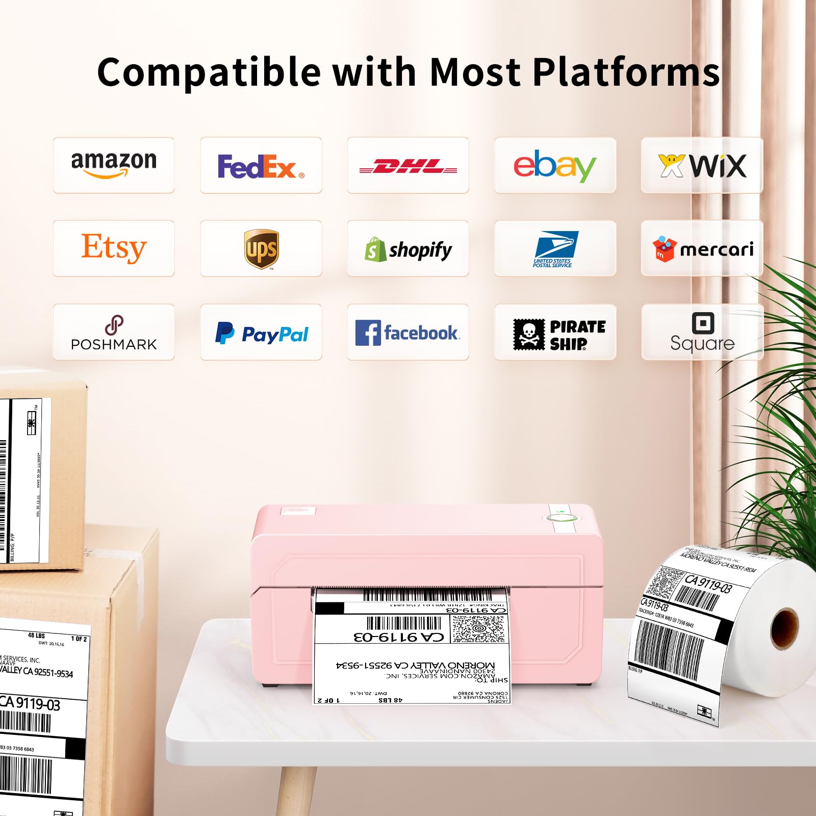 Thermal Shipping Label Printer 268BT - Bluetooth Shipping Printer