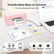 Shipping label printer 268bt pink more ways to connect