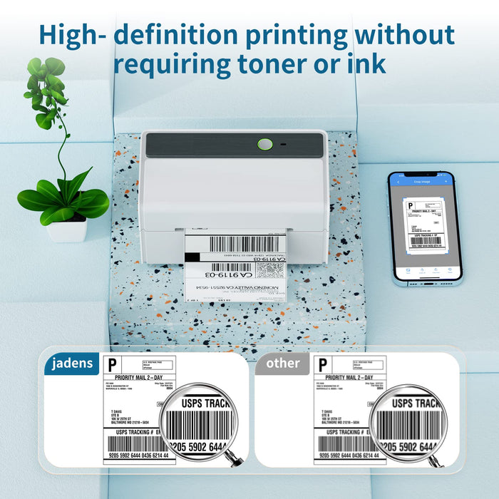 Shipping Label Printer 468BT white printer without require ink
