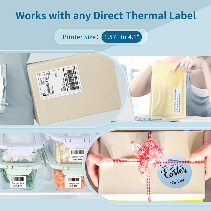 Shipping Label Printer 468BT white work with thermal label sticker