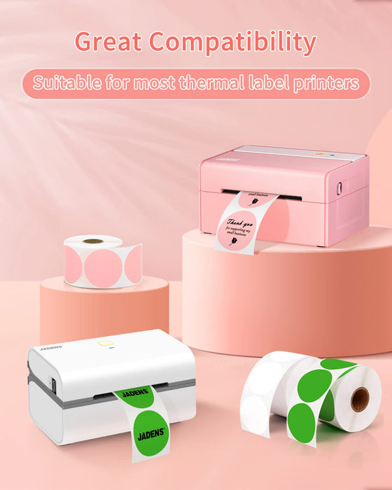 JADENS 2inch Self-Adhesive Label 4 Circle Sticker Label Mixed Color