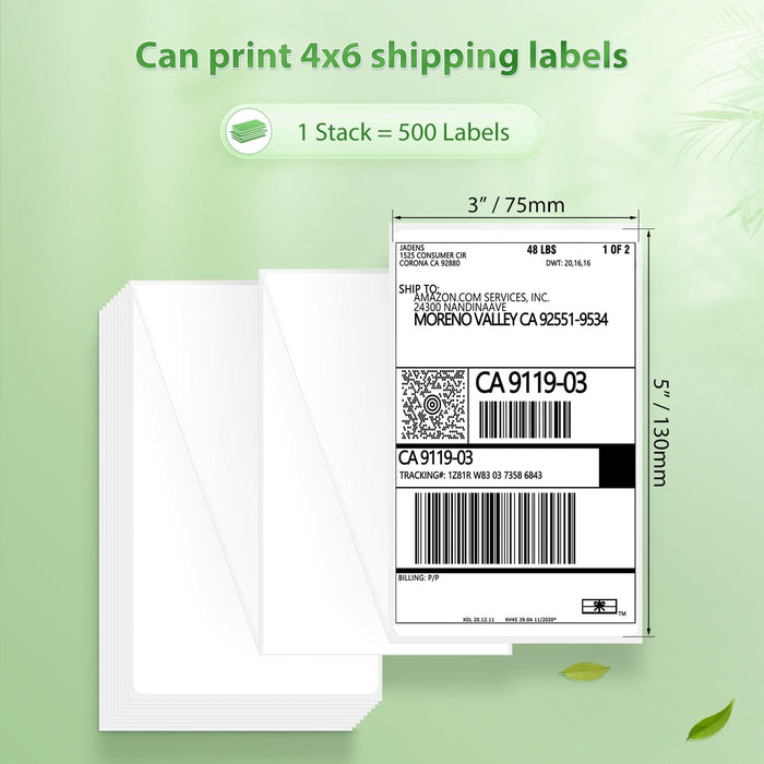 JADENS 3x5'' Direct Thermal Shipping Labels - FanFold (500 Labels)