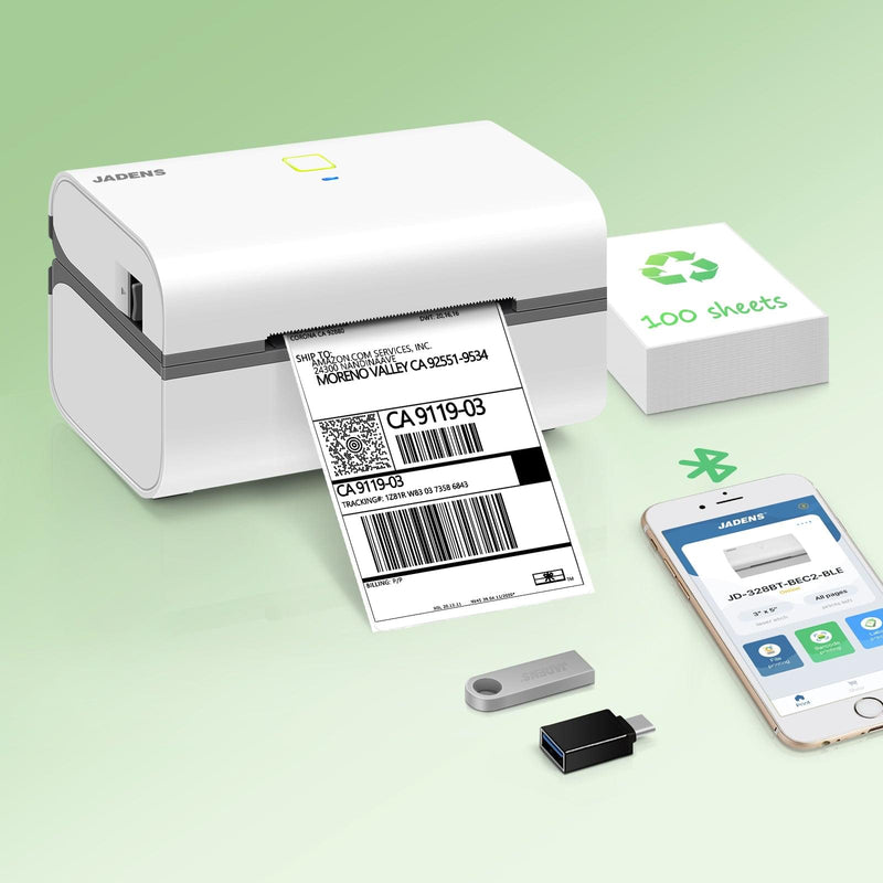 Save up to 640.000₫ Save 0₫ JADENS 328BT Bluetooth Shipping Label Printer White for 3x5 inch labels & smaller size