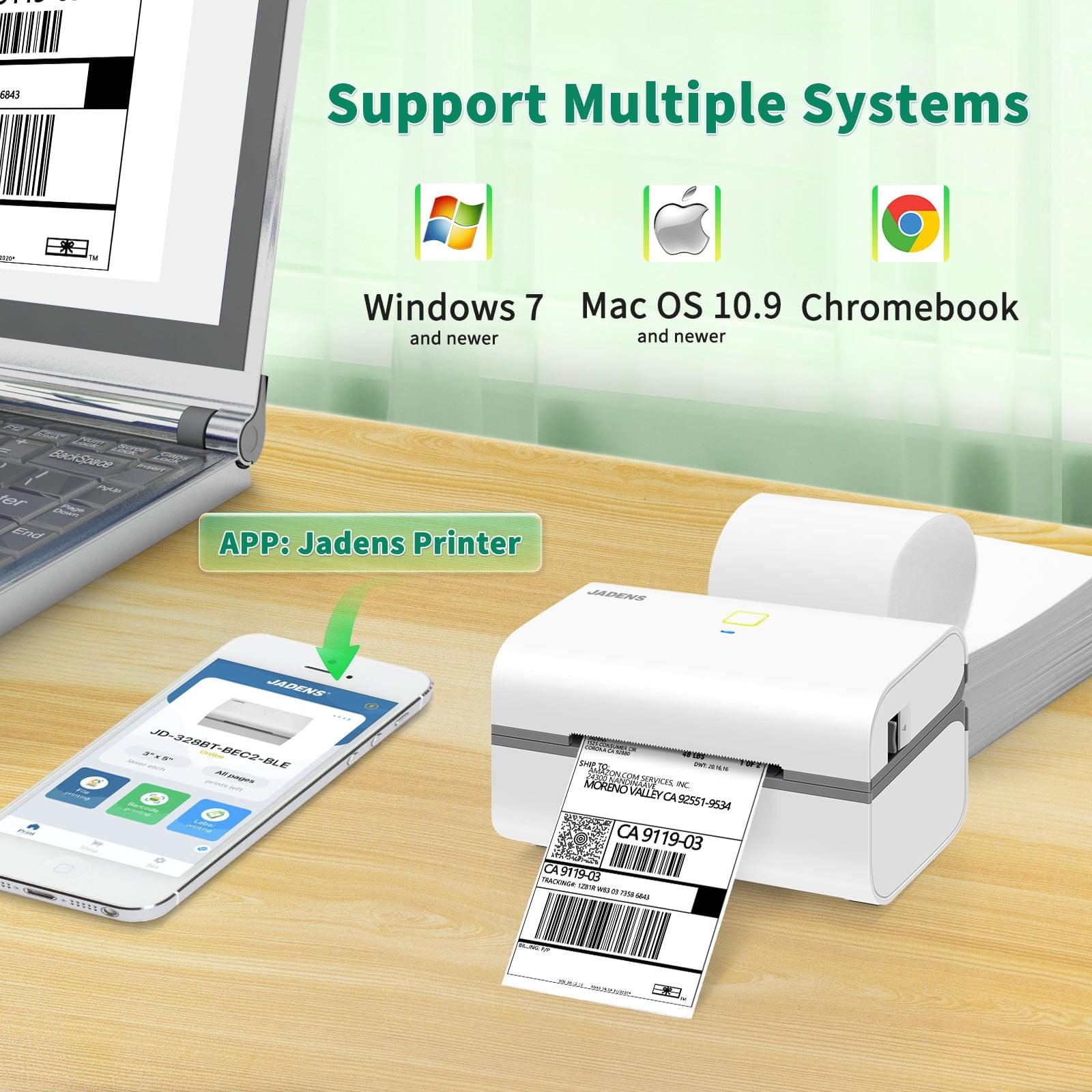 JADENS 328BT 3x5'' Thermal Label Printer Kit