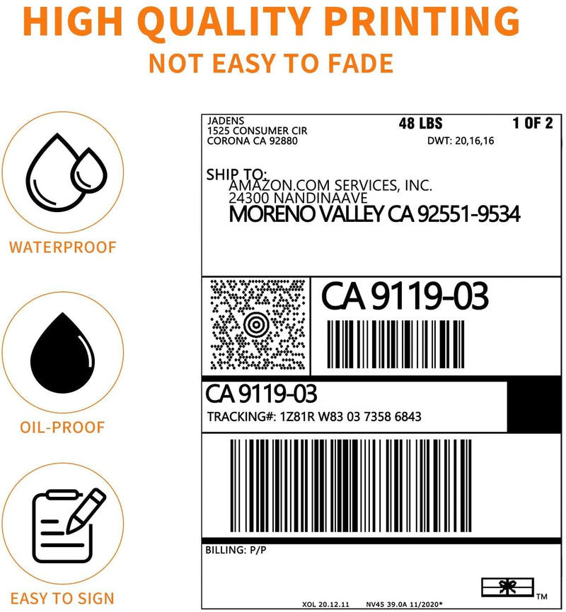 JADENS 4x6" Thermal Shipping Labels -  Roll (350 Labels)