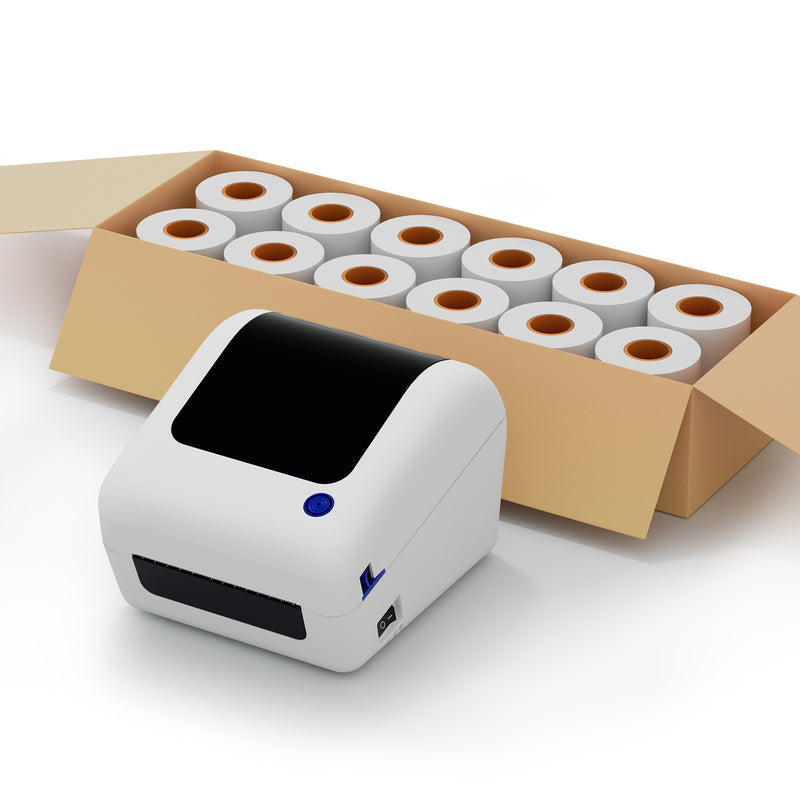 Free Label Printer 168BT White with 12rolls label
