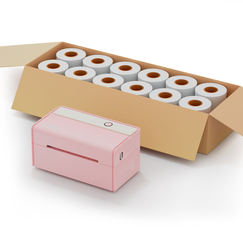 Free Label Printer 468BT Pink with 12rolls label
