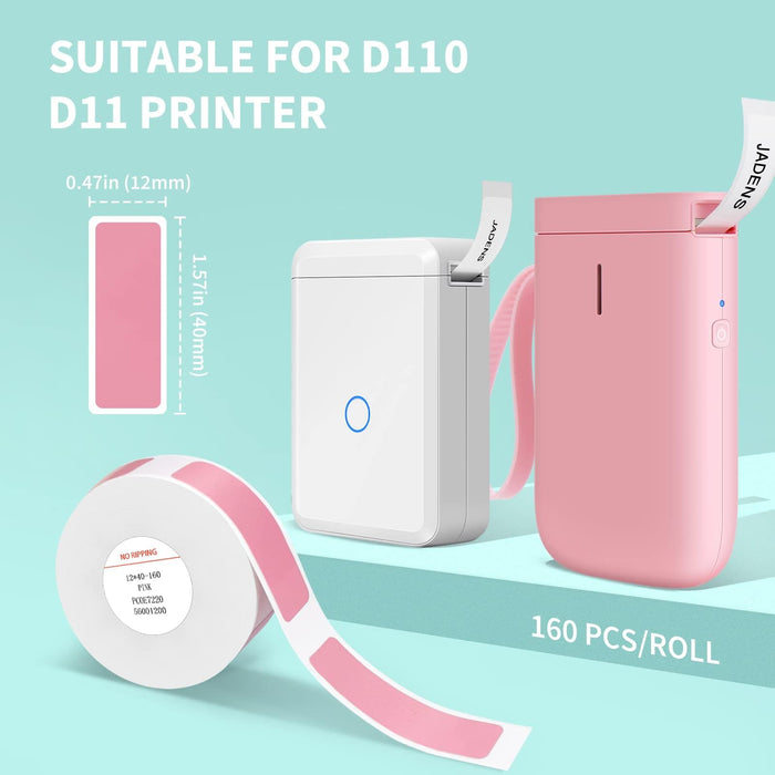 D110 Label Maker Pink roll colorful tapes
