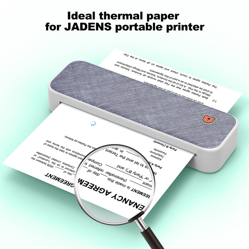 JADENS 4 Rolls A4 Long-lasting Thermal Paper for Portable Printer