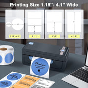 Shipping Label Printer 268BT print size widely