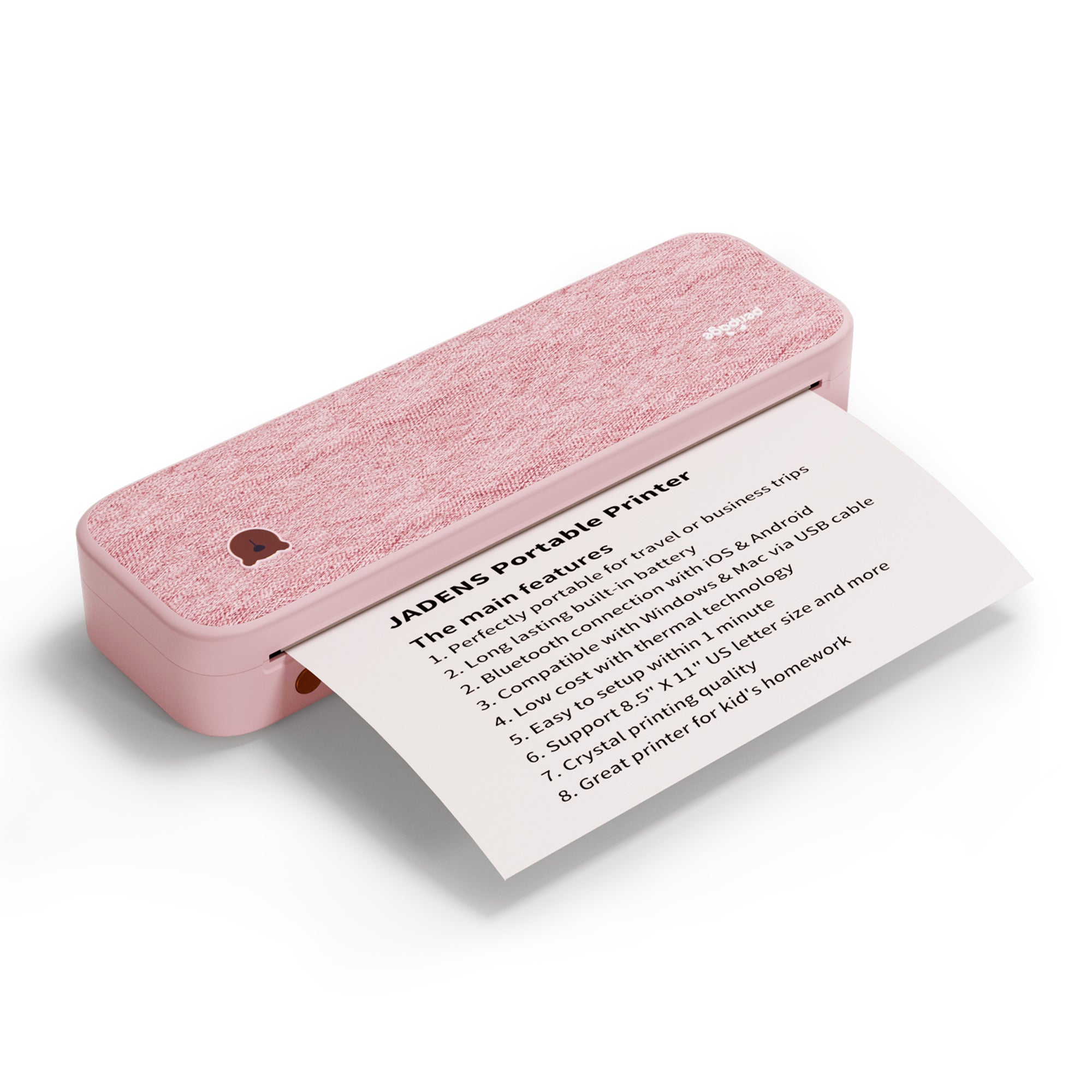 JADENS A40 Portable Thermal Printer Supports US Letter
