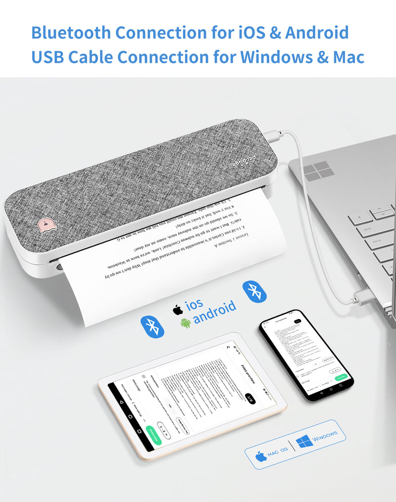 JADENS A40 Portable Thermal Printer Supports US Letter