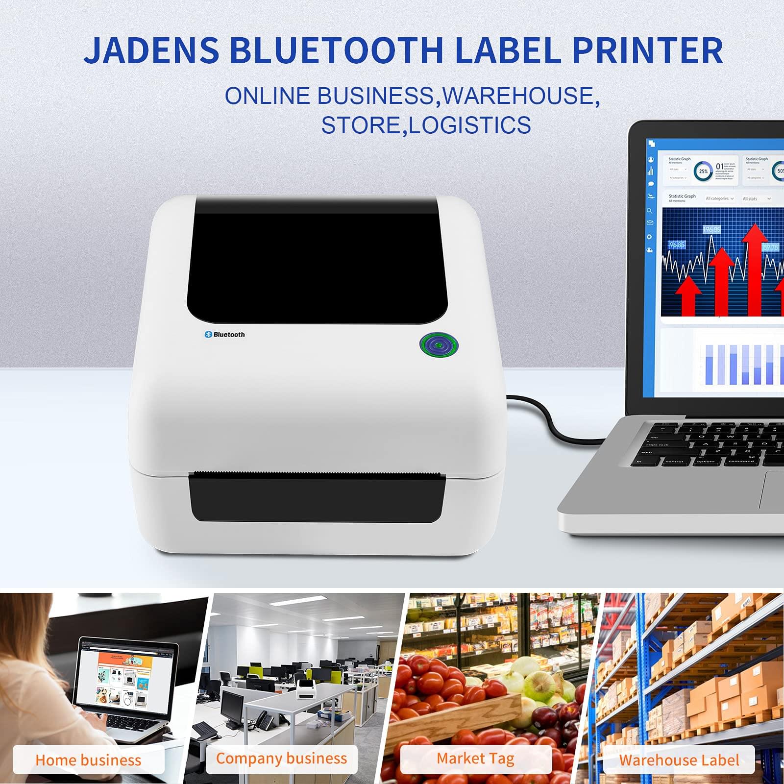 Wireless Thermal Printer Shipping Label Printer Classic White JD168BT ...