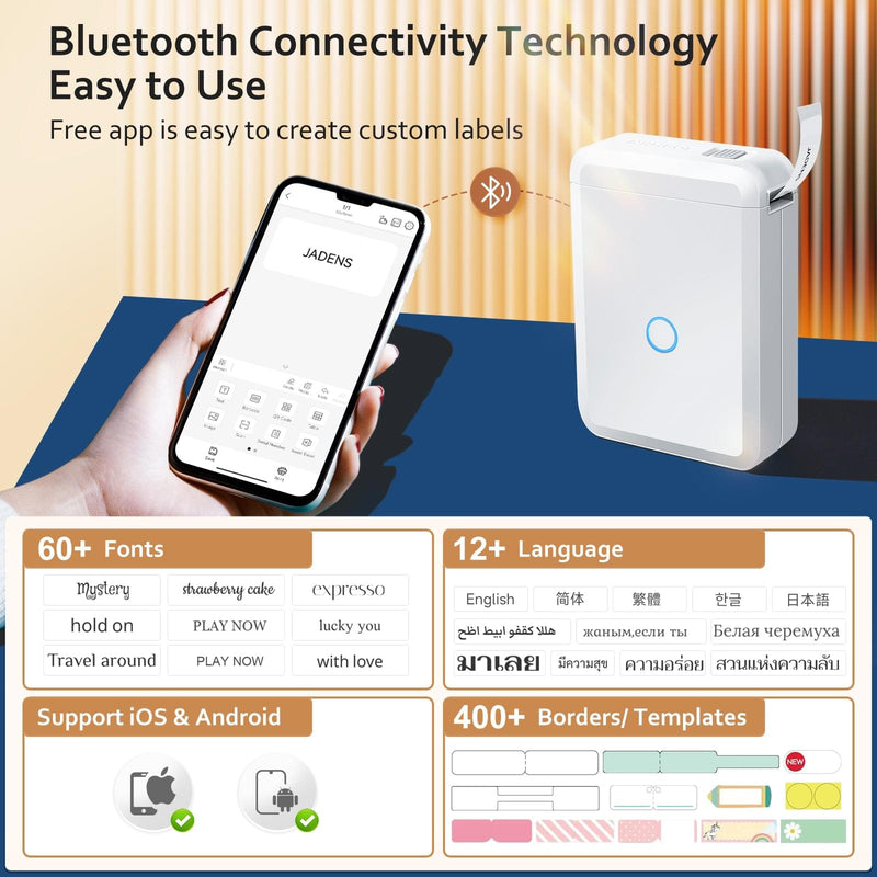 JADENS D110 Portable Bluetooth Label Maker Machine