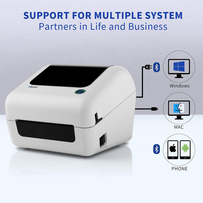 JADENS Thermal Label Printer, 4''x6'' Bluetooth Label Printer for Shipping  Packages, Compatible with Windows Smartphone 