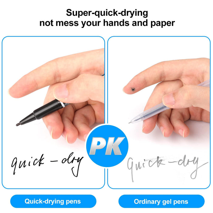 Quick-Drying 0.5mm Liquid Ink Pens - Compatible with Thermal Paper 10PCS  (Black) — JADENS